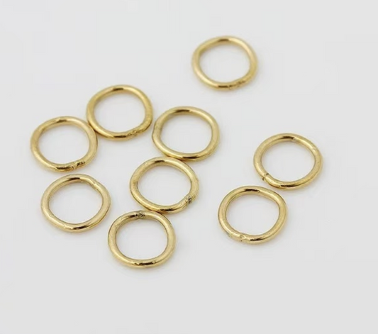 Ring/øsken, lukket, 4 mm, forgyldt 925s, 20 stk