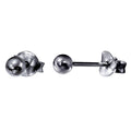 Small Plain Ear Studs Black