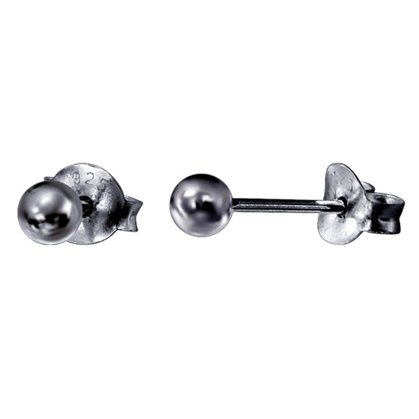 Small Plain Ear Studs Black