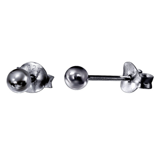 Small Plain Ear Studs Black