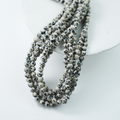 Sort-hvid Plettet Chalcedon，6mm rund，hel streng 37cm