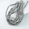 Sort-hvid Plettet Chalcedon，8mm rund，hel streng 37cm