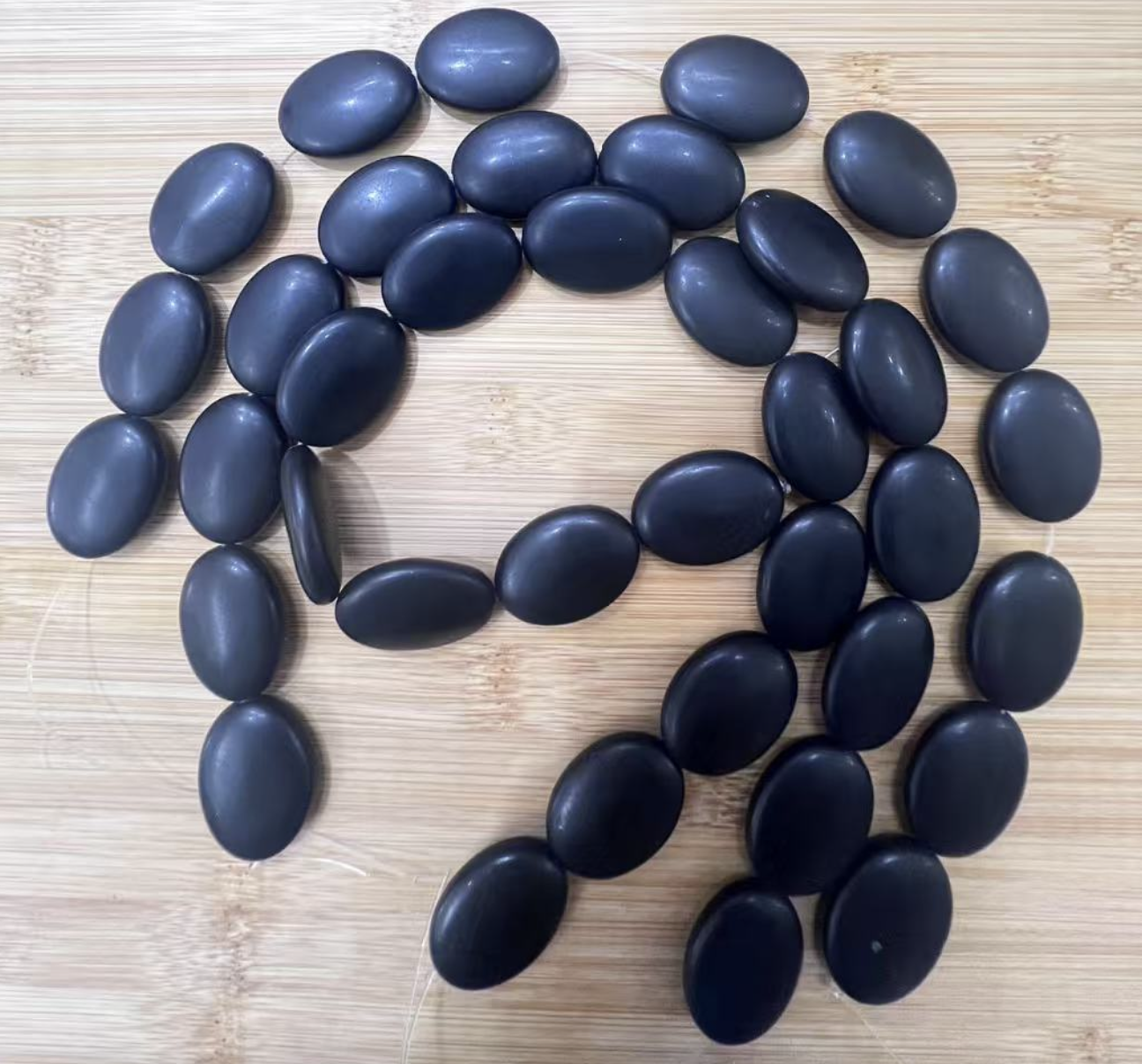 Sort onyx, mat, 22x30 mm, 1 streng