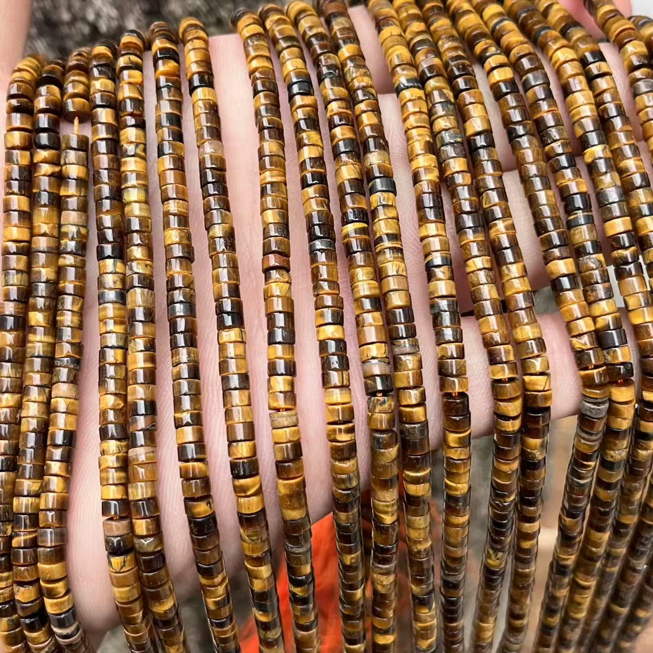 Tiger Eye/Tiger Øje,hjul, 2.5*4 mm, 1 streng
