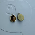 Vedhæng, m. tiger eye sten ca. 8.4x12.2 mm, rustfrit stål forgyldt med 18K guld, vandfast,  1 stk.