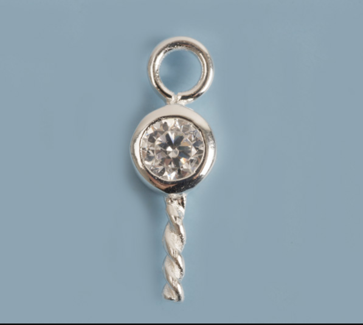 Stiftøsken m/rhinsten, 925s, 1 stk.
