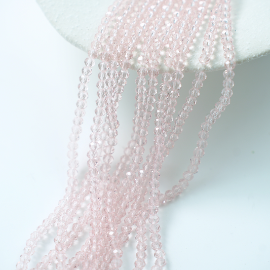 Zirkon,Diamantslebet Rund, 4.5*3.5mm/37cm，Hel Streng - Vanilla
