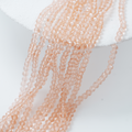 Zirkon,Diamantslebet Rund, 4*3.5mm/40cm，Hel Streng - Peach