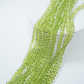 Zirkon,Diamantslebet Rund, 6*8mm/42cm，Hel Streng - Støvet Grøn