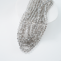 Zirkon,Diamantslebet Rund, 8*10mm/46cm，Hel Streng - Grålig sølv