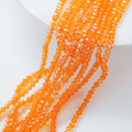Zirkon,Diamantslebet Rund, 4.5*3.5mm/38cm，Hel Streng - Warm Orange