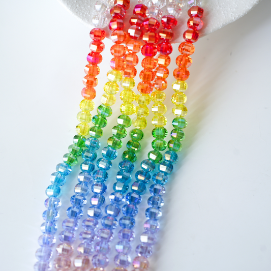 Zirkon,Diamantslebet Rund,8mm/32cm，Hel Streng - Mix1