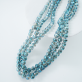 Zirkon,Diamantslebet Rund, 9.5*9.5mm/35cm，Hel Streng - Blå metallisk