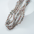 Zirkon,Diamantslebet Rund, 9.5*9.5mm/35cm，Hel Streng - Brun med iriserende effekt
