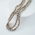 Zirkon,Diamantslebet Rund, 9.5*9.5mm/35cm，Hel Streng - ‌Guld