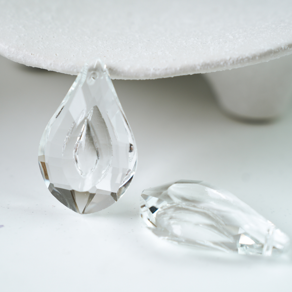 Zirkon,Dråbeform,38*24mm，1 stk. - Gennemsigtig