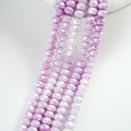 Zirkon,Facetslebne rondeller， Macron, 8mm/39cm，Hel Streng - Lyslilla