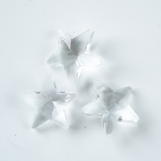 Zirkon,Femkantet Stjerne,20mm，2 stk. - Gennemsigtig