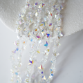 Zirkon,Femkantet stjerne,7.5mm/50cm，Hel Streng - Iridiserende hvid