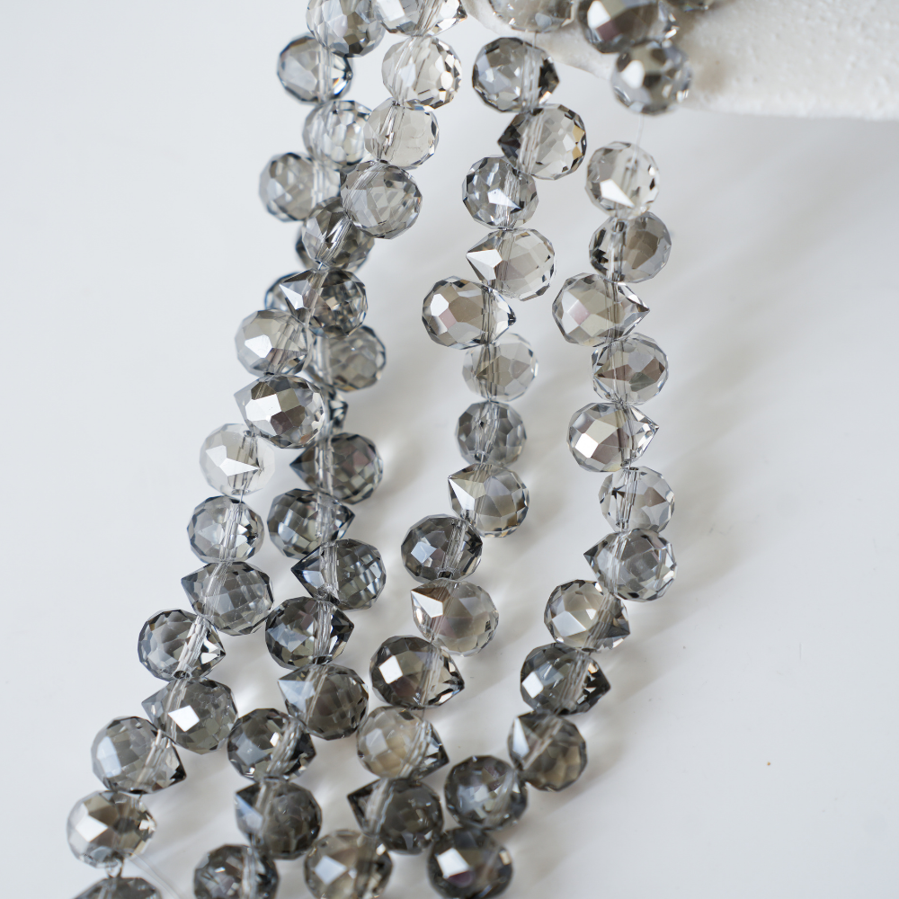 Zirkon,Jordbær,11*8mm/65cm，Hel Streng - Grå