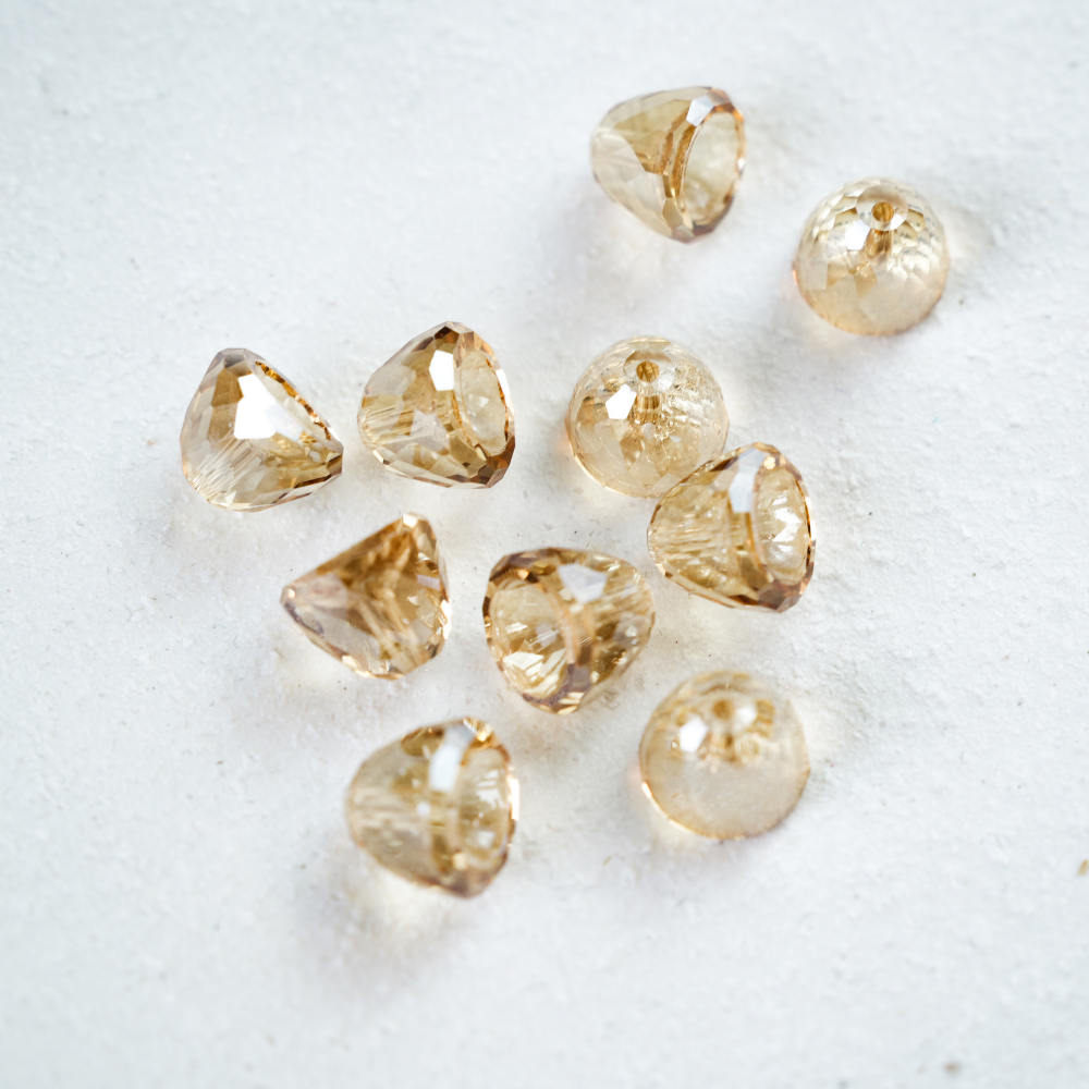 Zirkon,klokke ,10.7*8.5mm，2 stk. - Mørk Beige