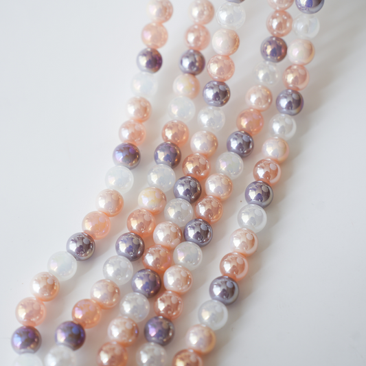 Zirkon,Rund,10mm/39cm，Hel Streng - Mix2