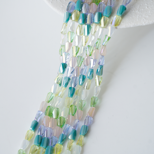 Zirkon,Slebne Cylinder Nuggets,6.6*4.4mm42cm，Hel Streng - Mix1