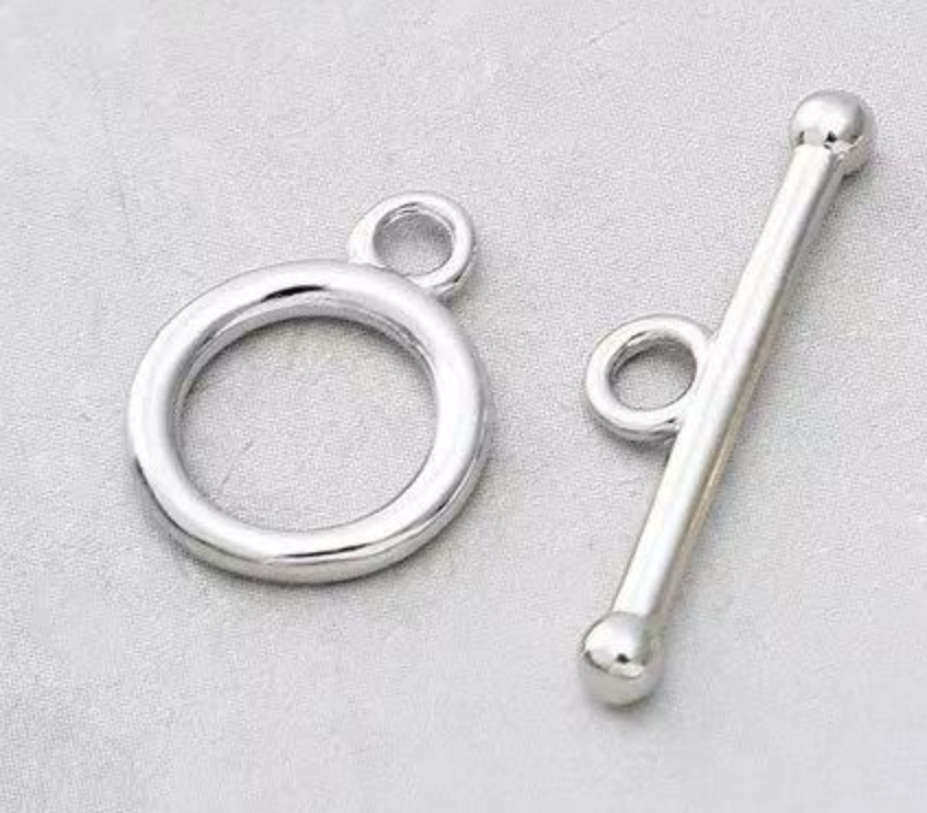 8mm bidsel lås, Sølvbelagt, 18kt，1 stk