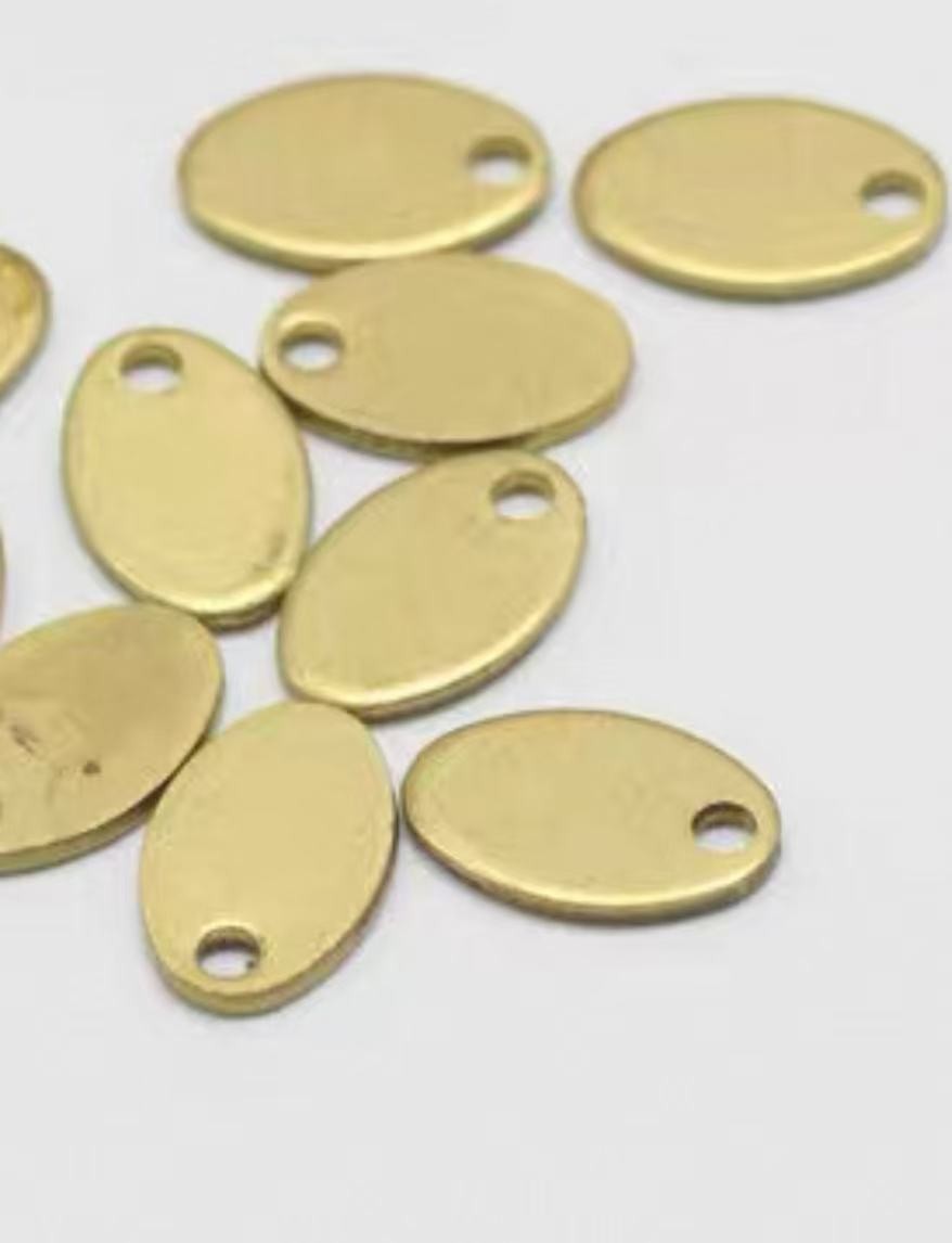 Oval, 9x5x1mm, FG rustfrit stål, 4 stk.