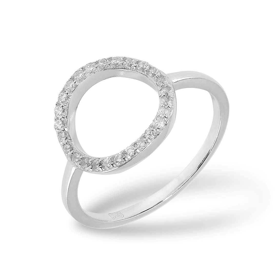 Cirkel Ring Zirkonia Silver