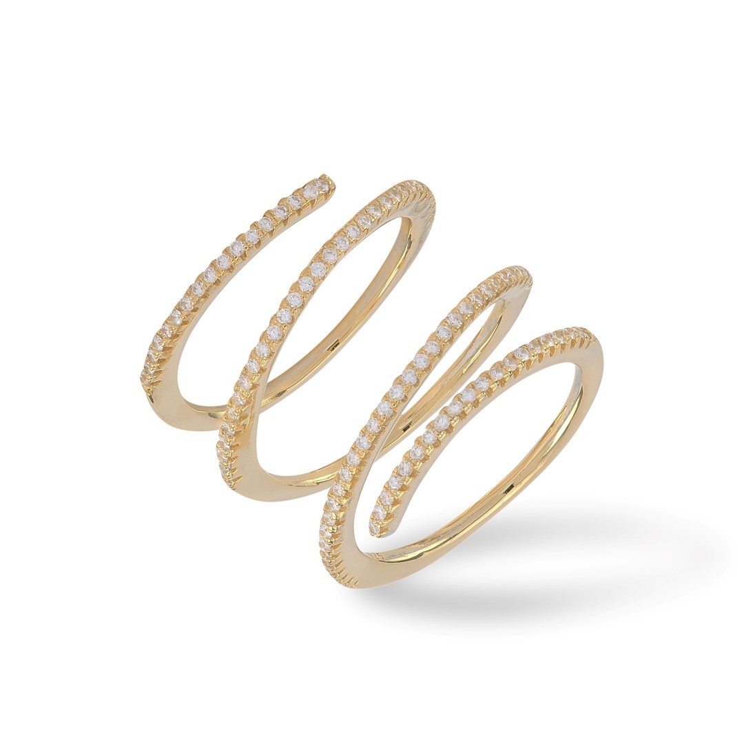 Triple Ring Zirkonia Gold