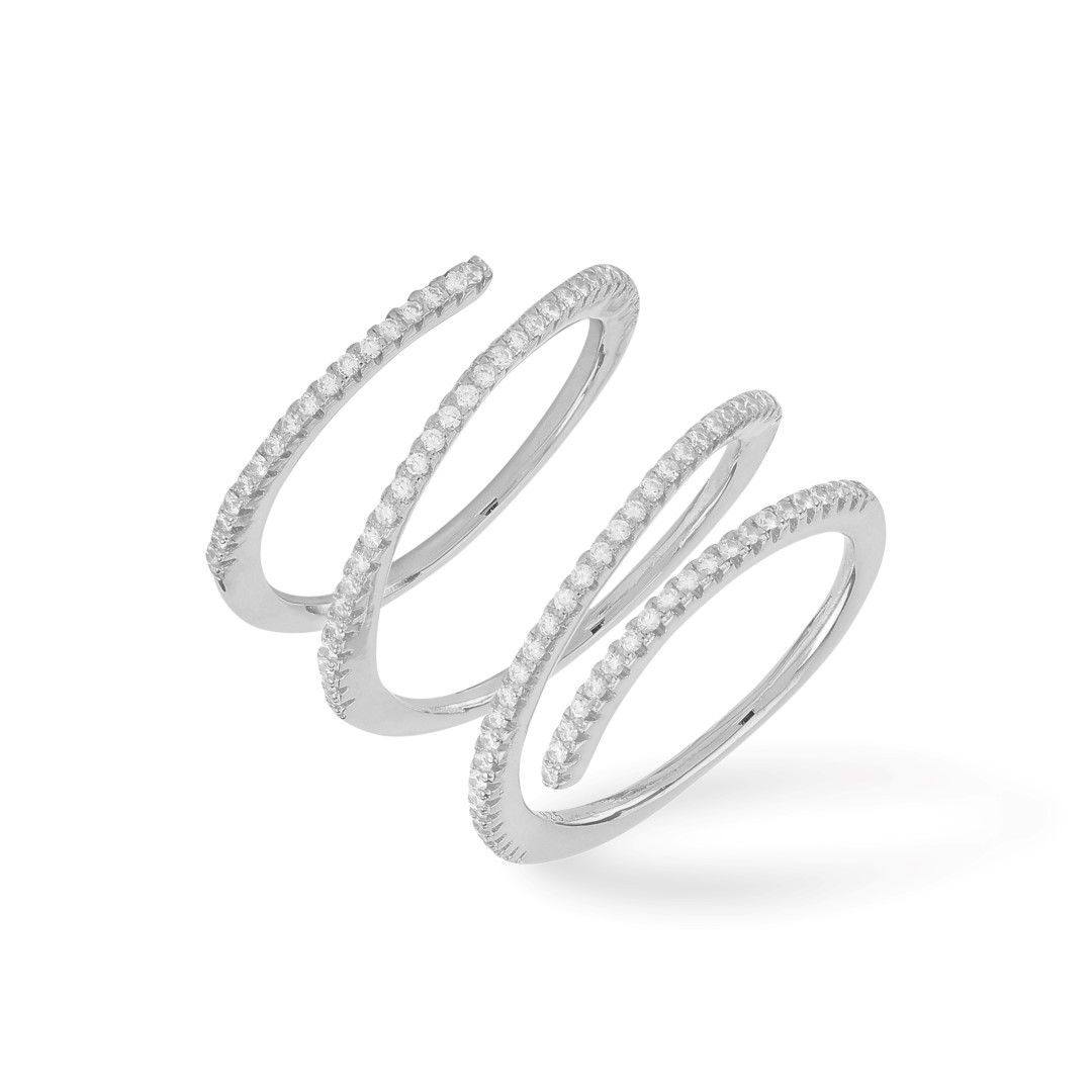 Triple Ring Zirkonia Silver