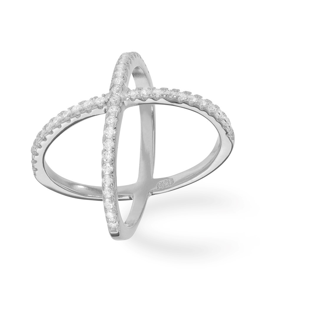 Cross Ring Zirkonia Silver