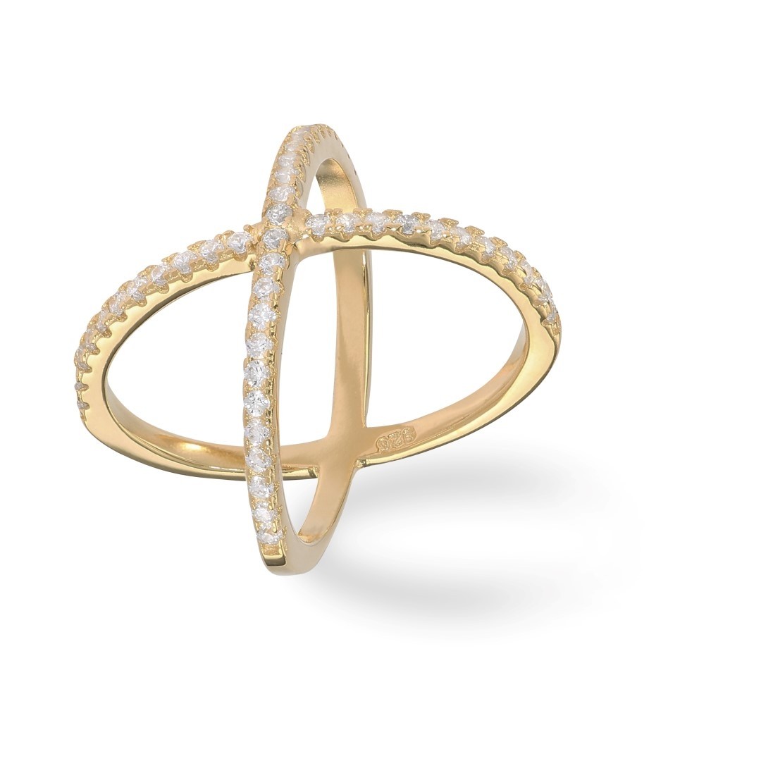 Cross Ring Zirkonia Gold