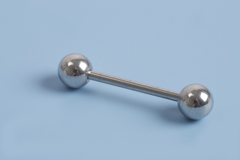 Pind m/perle, platinfarvet, 30,5x6x2 mm, 1 stk.
