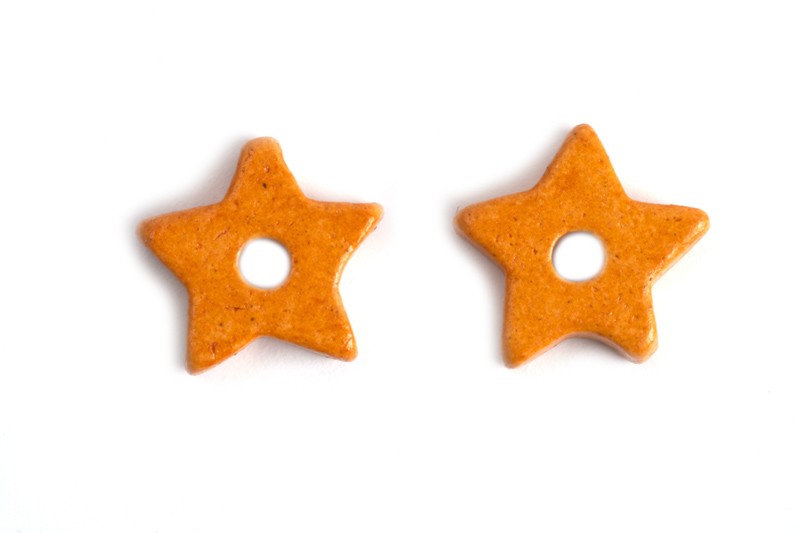 Keramikstjerne, orange, ca. 9,5 mm, 10 stk.