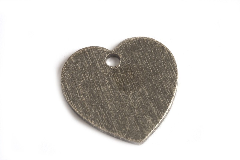 Hjerte, børstet, ca. 12x12 mm, BP, 2 stk.