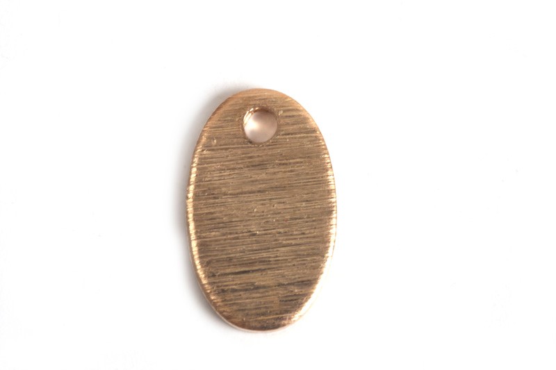 Oval, børstet, 10x7 mm, RG, 4 stk.