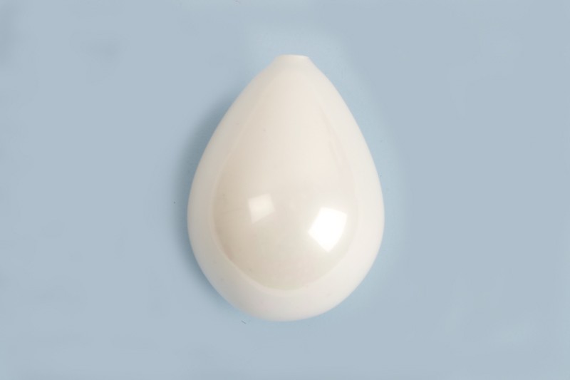 Shell Pearl, dråbe, anboret, ca. 21x15 mm, hvid, 1 stk.