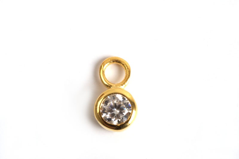 Vedhæng m/rhinsten, 7,5x4 mm, FG 925s, 1 stk.