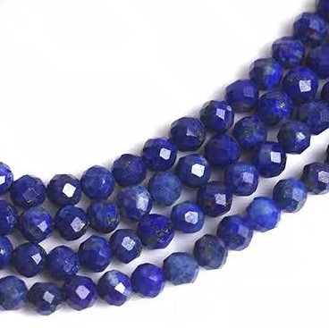 Lapis-Lazuli , facetteret rund 3 mm , hel streng