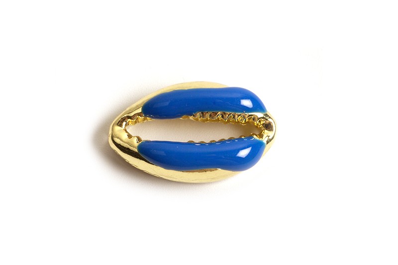 Muslingeskal, ca. 16x10x4 mm, FG, blå, 2 stk.