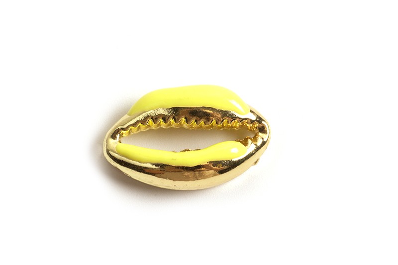 Muslingeskal, ca. 16x10x4 mm, FG, gul, 2 stk.
