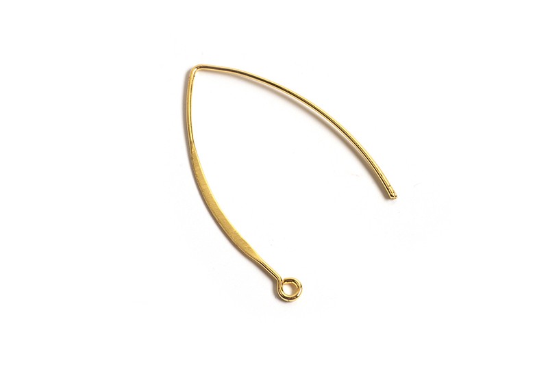 Ørekrog, spids, ca. 43x22 mm, forgyldt med 18K guld, 1 par