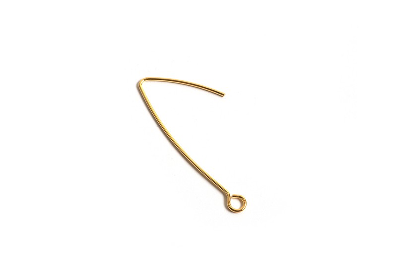 Ørekrog, spids, ca. 35x14 mm, forgyldt med 18K guld, 1 par