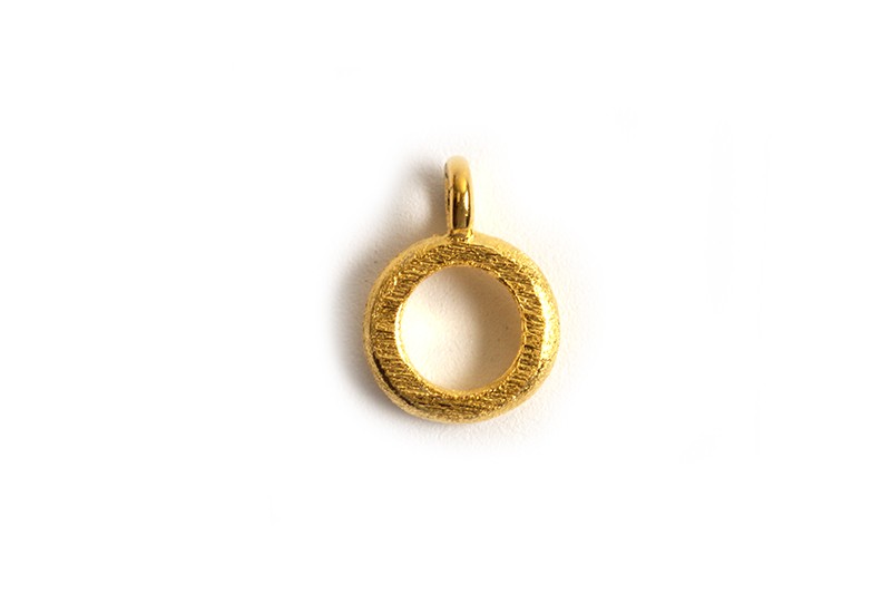 Vedhæng, børstet, ring m/øsken, 5x7 mm, FG 925s, 1 stk.