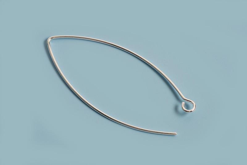 Ørekrog, spids, ca. 43x18 mm, 925s, 1 par