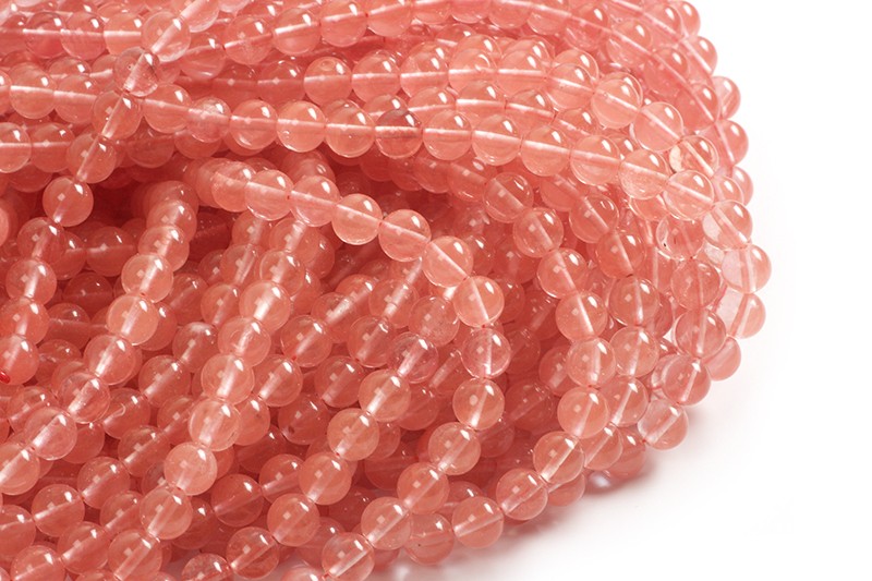 Cherry Quartz, 8 mm, 1 streng