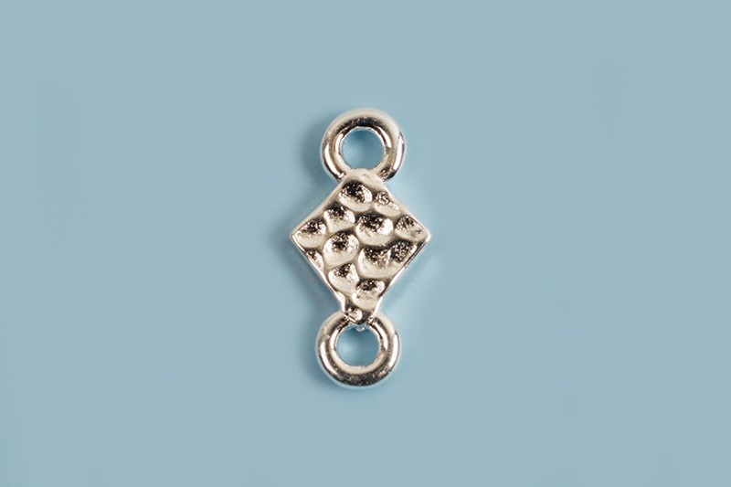 Vedhæng m/banket overflade, link, ca. 9x4,5 mm,  925s, 1 stk.