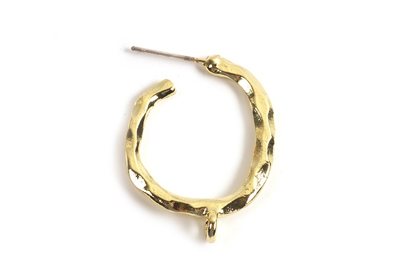Hoops m/øje og banket overflade, ca. 28x25 mm, FG, 1 par
